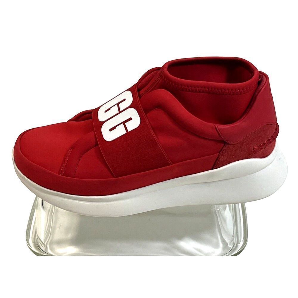 UGG Size 8.5 Sneakers Red White Logo Spell Out Neutra 1095097 Neoprene